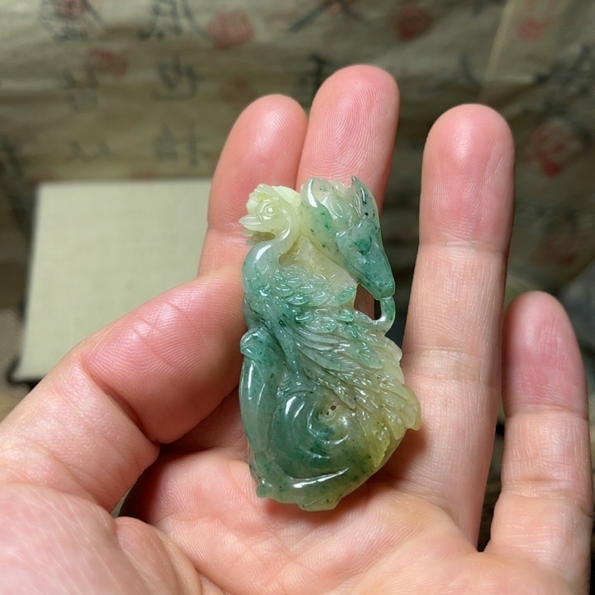 来料加工独山玉凤凰挂件 可售