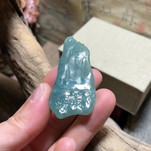 翡翠山水独钓寒江雪 可售