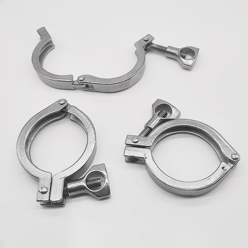 304不锈钢卫生级法兰卡盘接头盲板快装卡箍快接端头快速连精铸卡