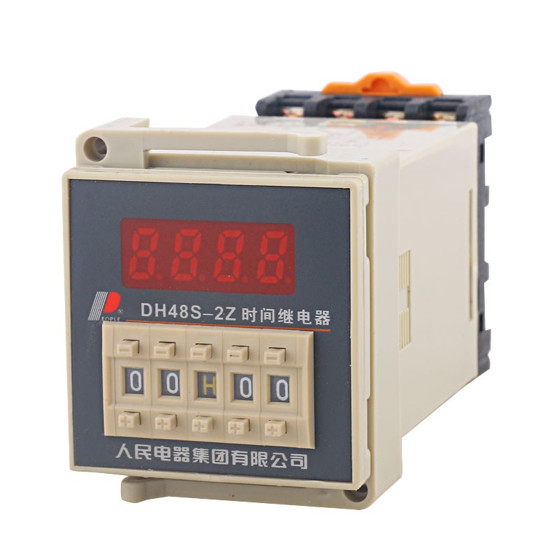 人民电器 数显时间继电器DH48S-2Z 220V 24V 12V 两组延时送底座