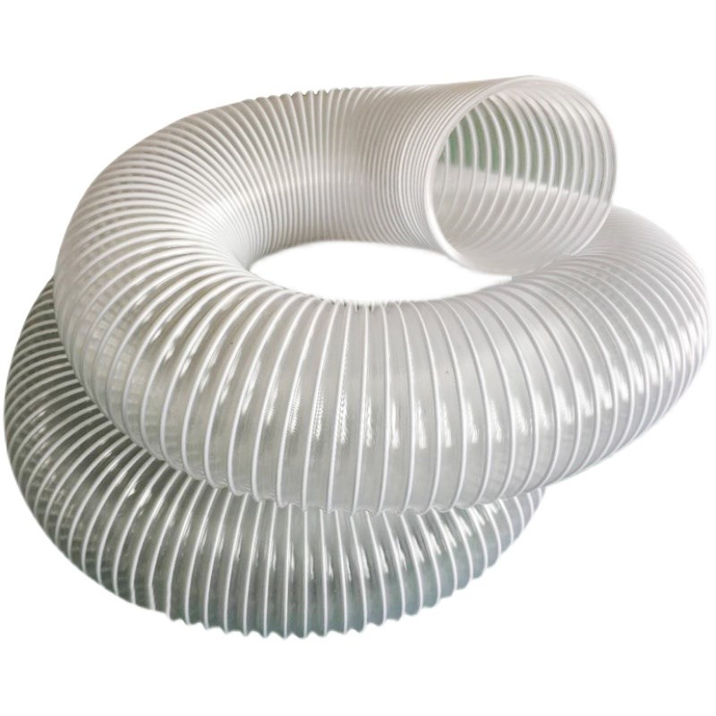pvc透明钢丝工业吸尘管雕刻机除尘管波纹伸缩塑料排烟通风管加厚