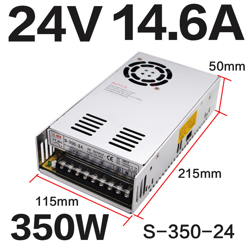 明纬NES/S-350W400-24v15a工业5V监控12v变压器直流开关电源盒48v