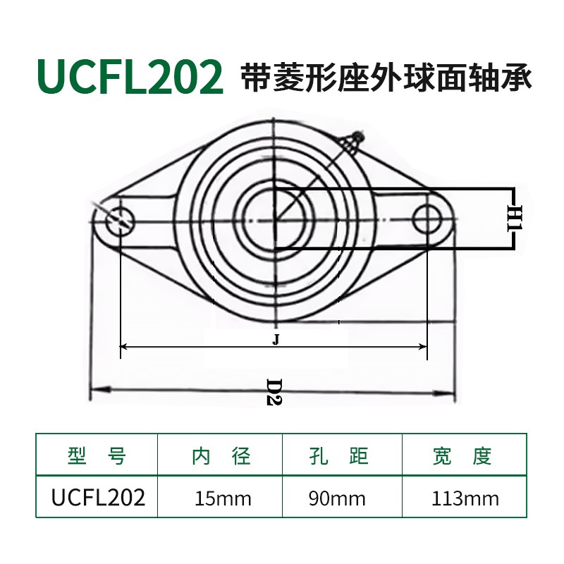 外球面带座轴承菱形座UCFL FL201 202 203 204 FL205 206 207 208