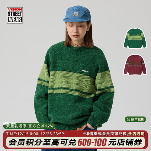 VISION官方美式复古针织衫