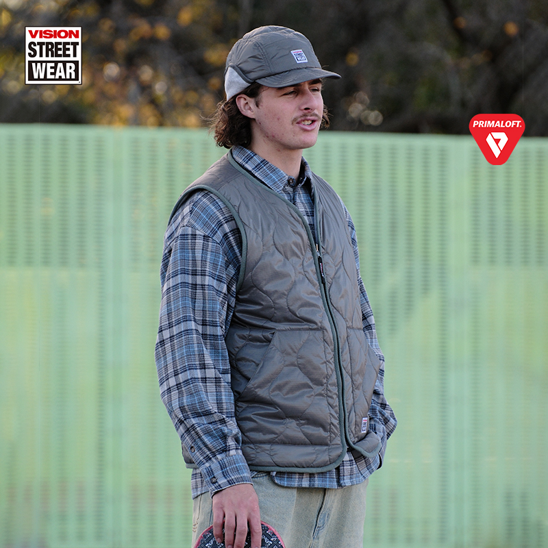 VISION官方 Primaloft®棉葫芦纹双面穿夹棉马甲外套男女秋新款