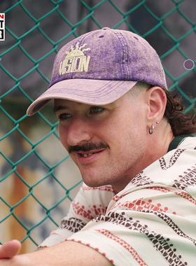 VISION官方复刻历史图案街头复古水洗做旧重磅彩牛软顶棒球帽3色