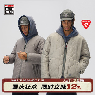 VISION官方 Primaloft®棉葫芦纹双面穿夹棉拉链外套男女秋新款