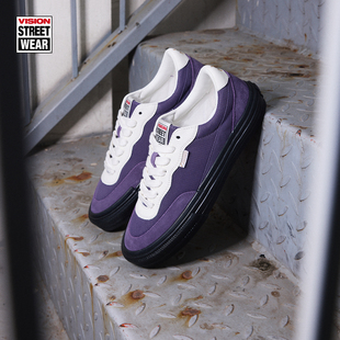 MESH网眼低帮拼色梦核紫翻毛皮街头滑板鞋 TOP FLAT VISION官方