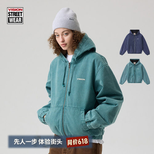 VISION官方美式复古棉服夹克外套