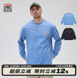 T恤街头渐变做旧水洗男女新款 复刻宽松长袖 多色 经典 VISION官方