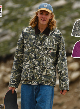 VISION官方  美式复古四袋工装铺棉水洗做旧夹克外套男女