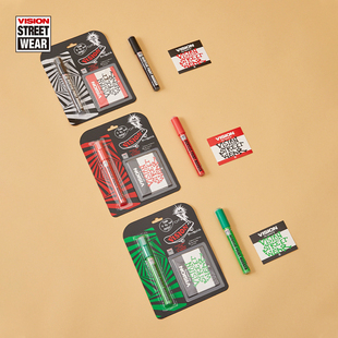 VISION官方 周边不干胶涂鸦姓名便签贴多色 马克笔签名贴纸套装