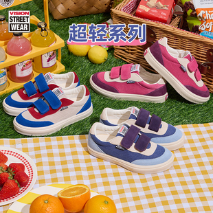 VISION童鞋 FLAT TOP LIGHT轻量化透气网眼魔术贴低帮滑板运动鞋