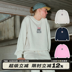VISION官方 街头重磅圆领宽松运动套头卫衣男女 美式