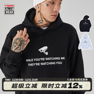 STREET 男女同款 WEAR 卫衣 潮流印花卫衣休闲连帽套头长袖 VISION