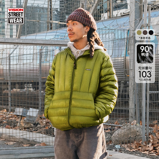 VISION官方 短款650蓬鸭绒防泼水立领可收纳柔软羽绒服石墨烯保暖