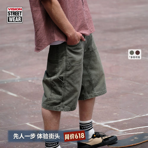 VISION美式工装宽松牛仔短裤