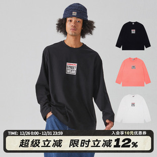 街头3色圆领长袖 BOXLOGO美式 T恤男女 经典 VISION官方