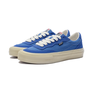 VISION官方  FLAT TOP克莱因蓝低帮翻毛皮帆布鞋男女街头滑板鞋
