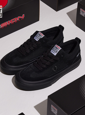 VISION官方 CHOPPER黑武士复古T字头反毛皮男女帆布鞋美式滑板鞋