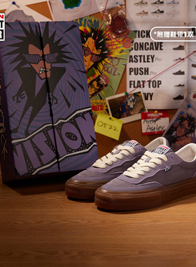 VISION官方 PSYCHO限定系列FLAT TOP香芋紫低帮运动滑板鞋男女