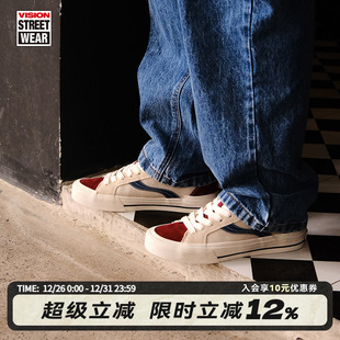 帆布鞋 ODD PRO复古酒红拼色低帮街头运动板鞋 ASTLEY VISION