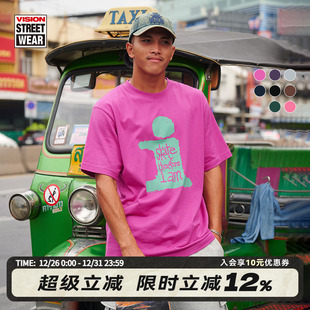 春夏 T恤男女同款 VISION官方 复刻系列印花图案街头潮流圆领短袖