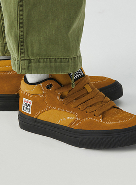 VISION官方 CONCAVE落日黄经典街头中帮复古翻毛皮滑板鞋男女