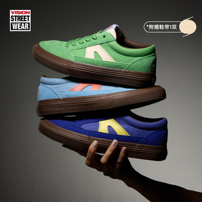 VISION官方 PSYCHO胶囊系列STICK美式复古撞色反毛皮滑板鞋