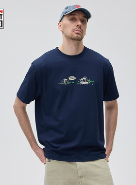 VISION官方 Psycho dog美式复古趣味插画圆领套头短袖T恤男女2色