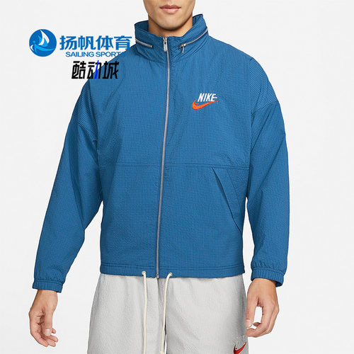 耐克男子复古格子运动休闲外套
