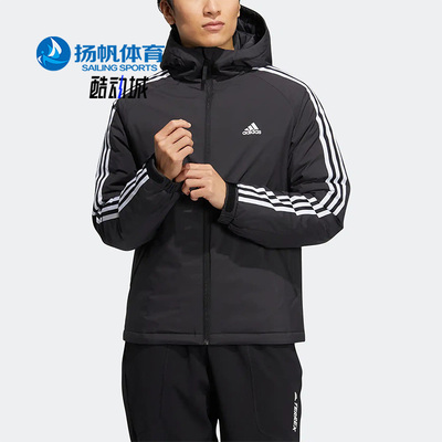 阿迪达斯男子户外保暖连帽羽绒服