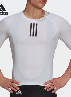 Adidas/阿迪达斯正品 BASELAYER紧身骑行服男子运动短袖T恤GT6610