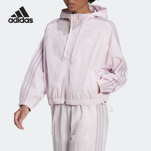 阿迪达斯正品女连帽休闲夹克