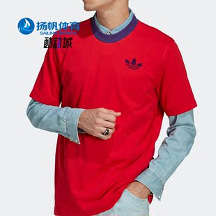 男子运动健身透气短袖 Adidas 阿迪达斯正品 三叶草新款 IB3435 T恤
