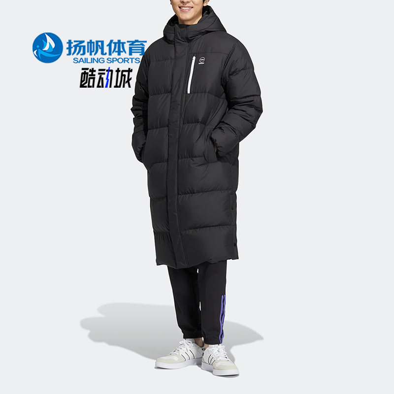 Adidas/阿迪达斯正品NEO保暖中长款男女同款运动休闲羽绒服HN4786