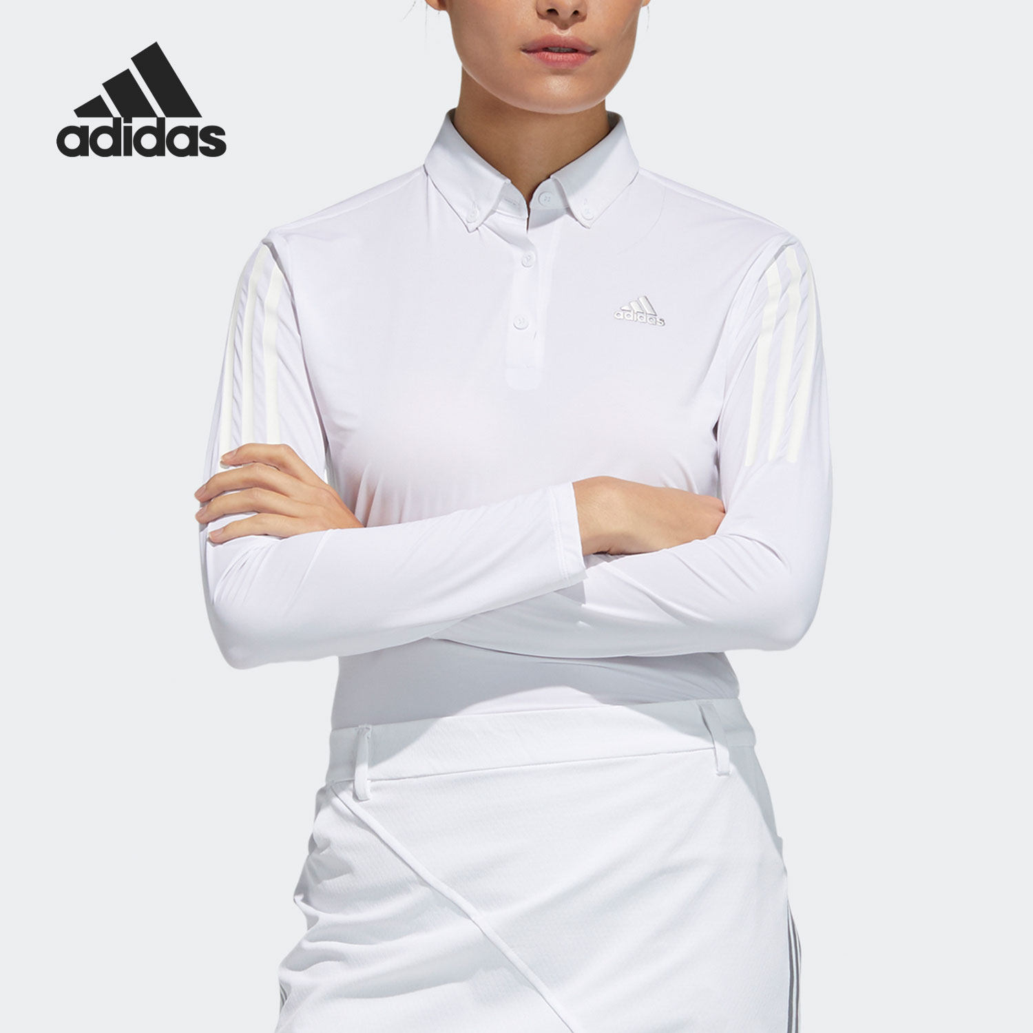 Adidas/阿迪达斯正品高尔夫服装子春季golf运动长袖POLO衫 GM3693
