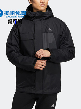 Adidas/阿迪达斯正品新款男二合一连帽保暖运动休闲羽绒服 HN2135