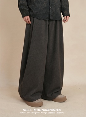 SELLMOON秋冬新中式复古微弹免烫休闲裤百搭裤子宽松文艺范