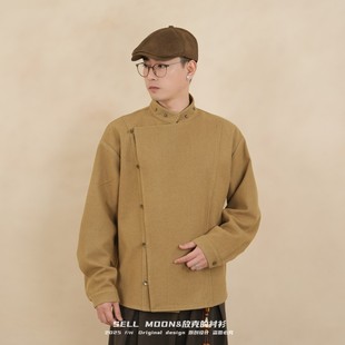 SELLMOON2026春季 宽松休闲外套 复古中国风斜襟立领新中式