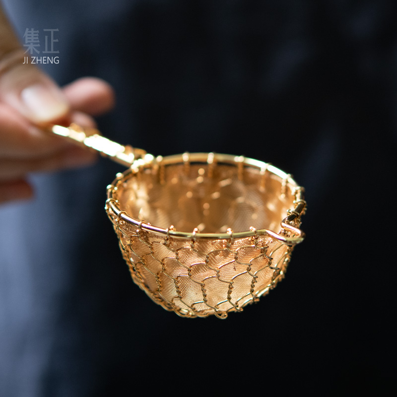 集正黄铜编织茶滤手工纯铜铜丝网