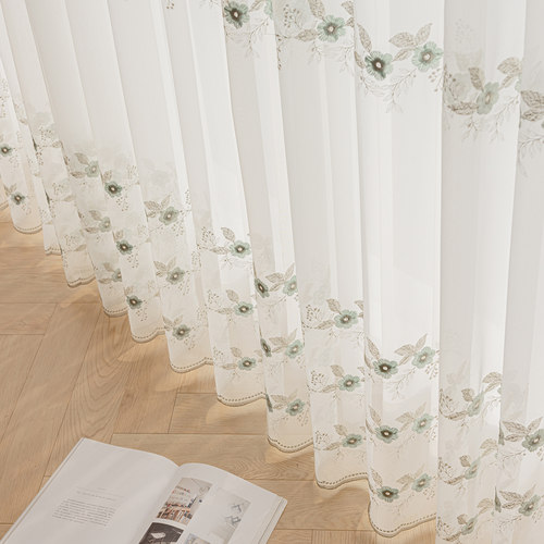 重工刺绣梦幻遮阳窗纱高级质感