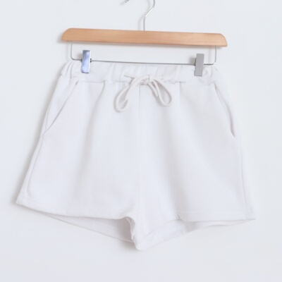 D12068日单新款客供料GL松紧高腰抽绳系带好搭配女纯色甜美短裤