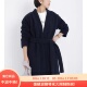 C09023日单秋冬新款 贵牌无扣宽松显瘦有腰带女气质中长款 呢子外套