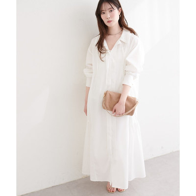D23048日单新款客供料系带翻边领单排扣宽松女甜美气质衬衫连衣裙