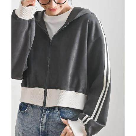 D16021日单新款客供料双头拉链宽松女通勤休闲短款刺绣麂皮绒外套