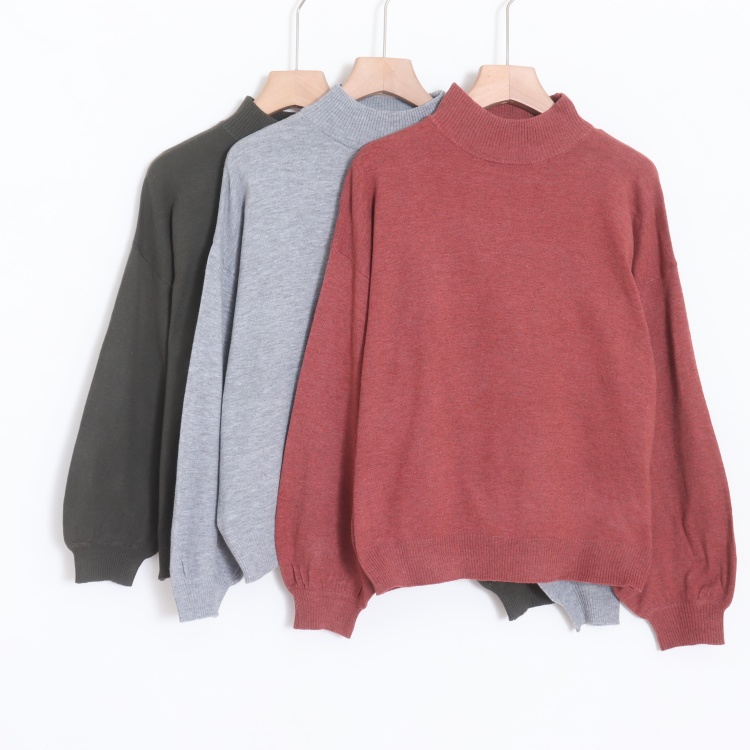 D04098日单秋冬款简洁系圆领有弹性好宽松通勤休闲保暖女针织毛衣
