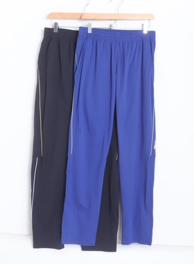 D11044日单客供料简洁松紧高腰微宽松长裤纯中性休闲裤哈伦裤