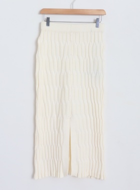 D12098日单秋冬款客供料松紧高腰有弹性修身显瘦女气质针织半身裙