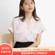 D11010日单客供料简洁V领单排扣宽松显瘦女气质通勤卷边短袖 衬衫